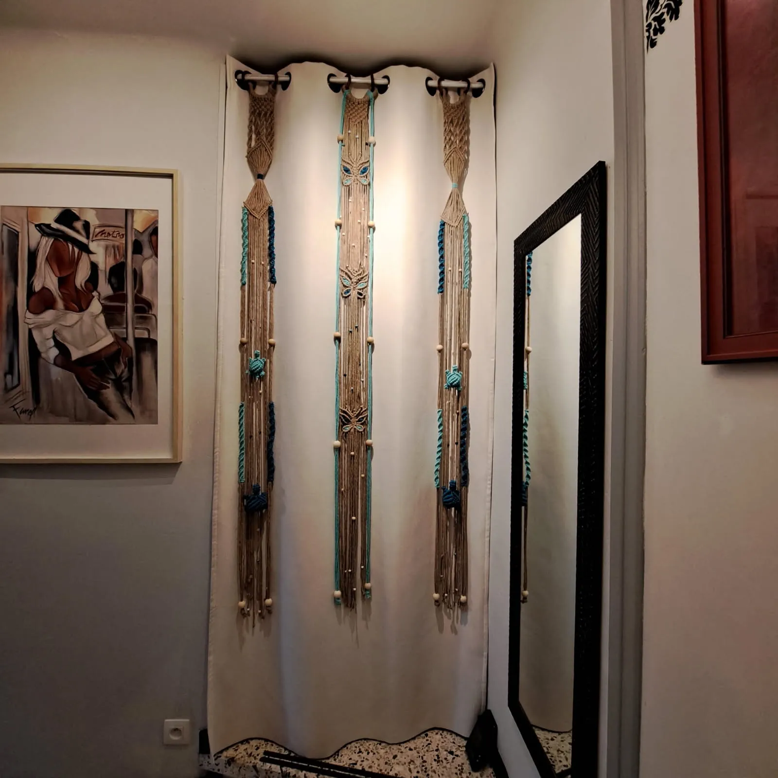 Rideaux avec une touche de macramé